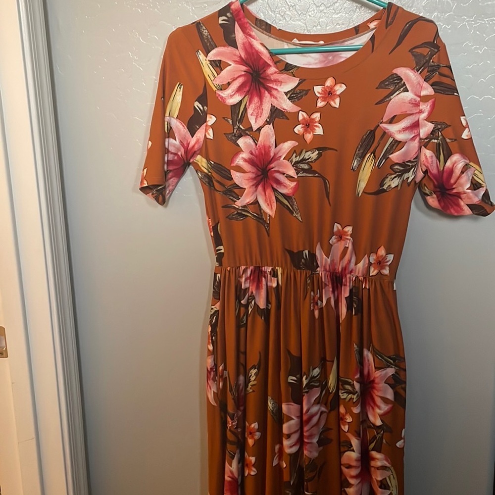 Neesee’s floor length pumpkin dress w pockets!